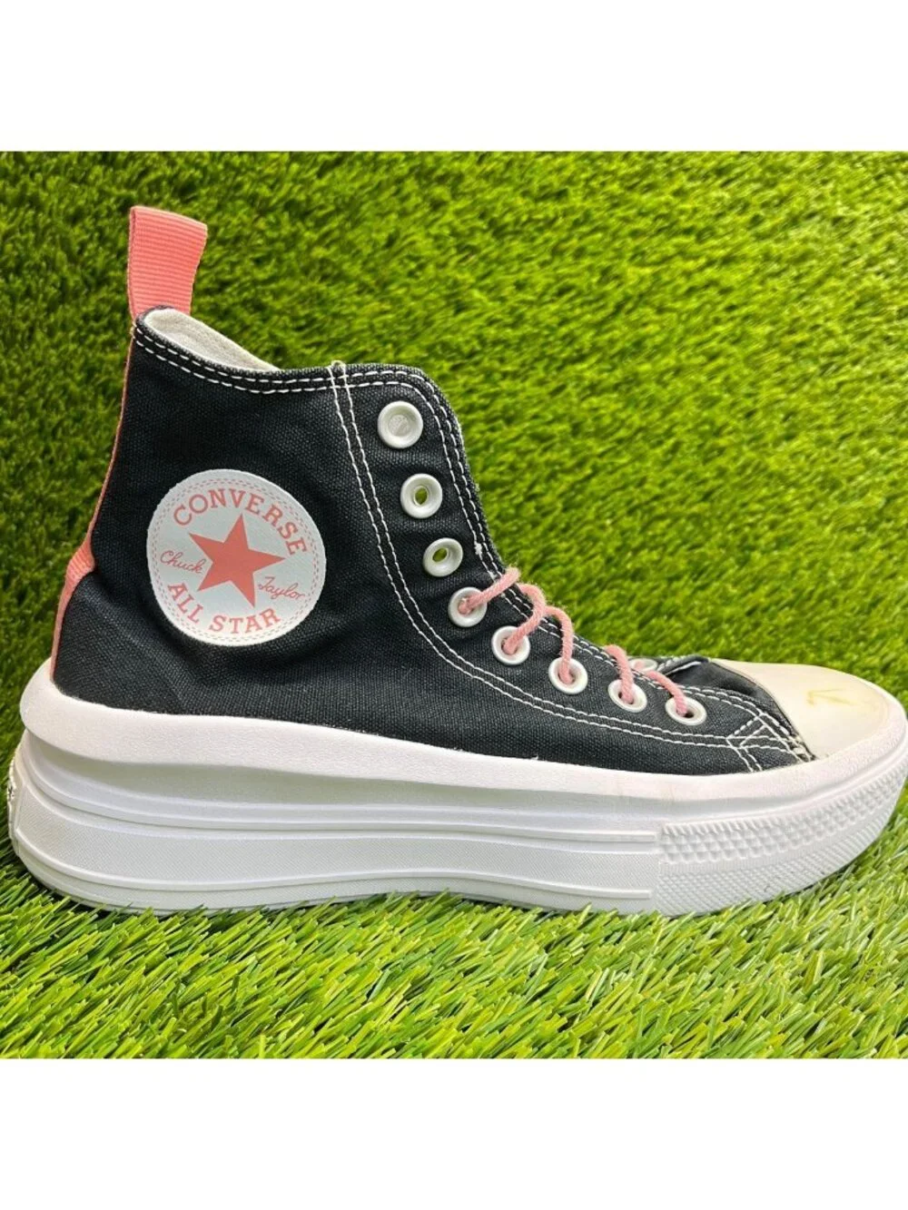 Converse CTAS Move Hi Platform Girls Size 5Y Black Pink Athletic Shoes Sneakers